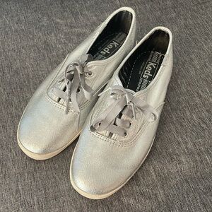 Keds silver metallic sneakers